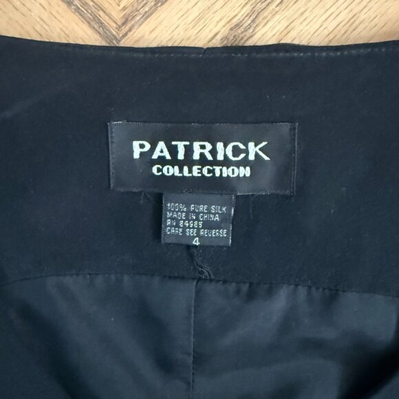 Patrick Collection Long Black Silk Vest Full Length With Side Slits Size 4 - Picture 2 of 11
